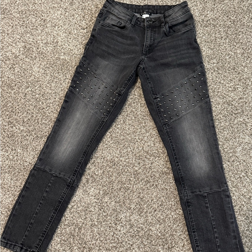 Women's Black Studded Jeans